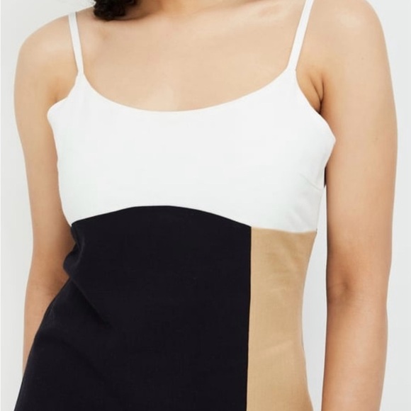 Zara Womens Color Block Midi Slip Dress Small Linen Summer Occasion Boho Preppy - Picture 6 of 16